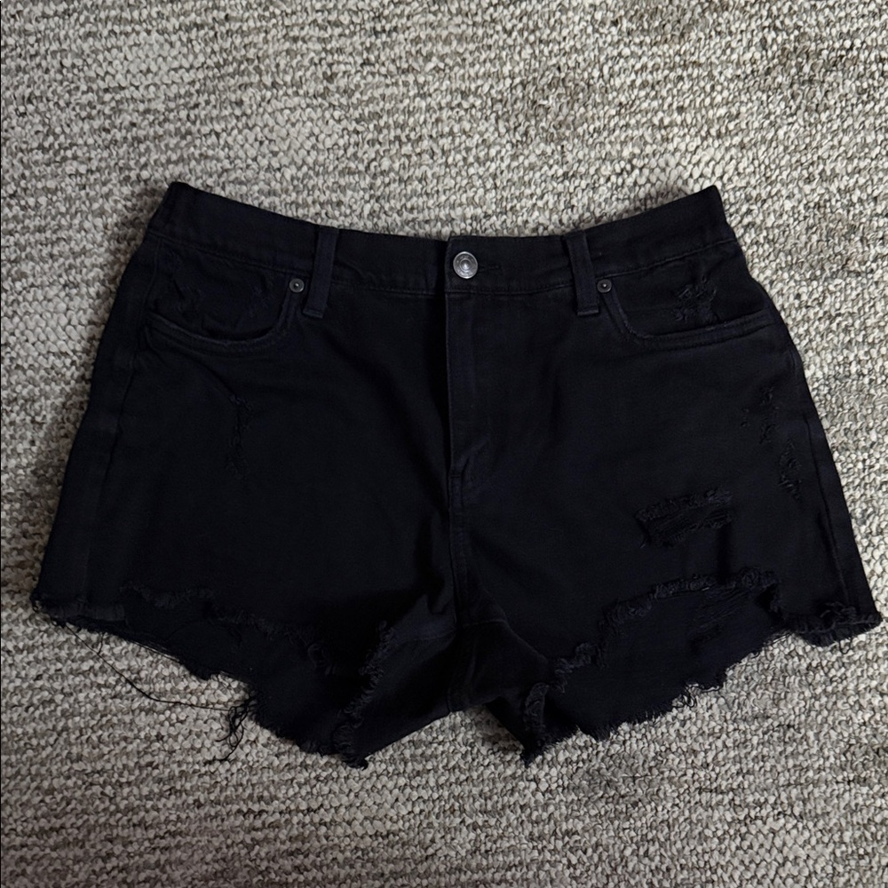 Black Distressed Women Shorts
